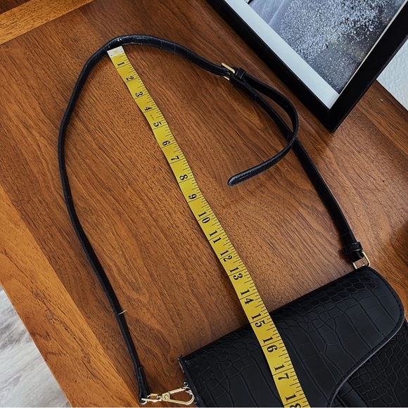 BLACK CROC TEXTURED SADDLE BAG #0261 - Picture 9 of 12